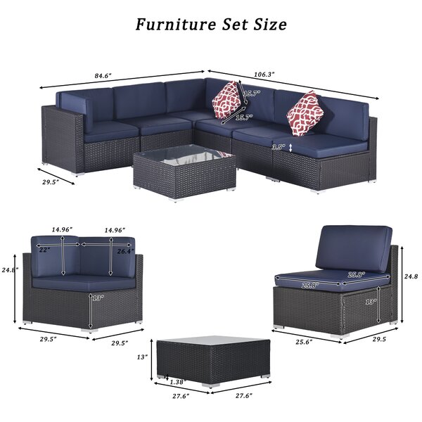 Latitude Run® Tanyeka Wicker/Rattan 5 - Person Seating Group with